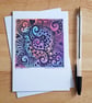 All You Need Is Love Card - Colourful Abstract Doodle Art - A6 Size Card
