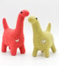 Dinos in Love - Pair of Handmade Needle Felted Dinosaurs Decoration Anniversary  - Image 7
