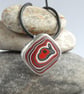Red Harley fordite pendant - Image 3