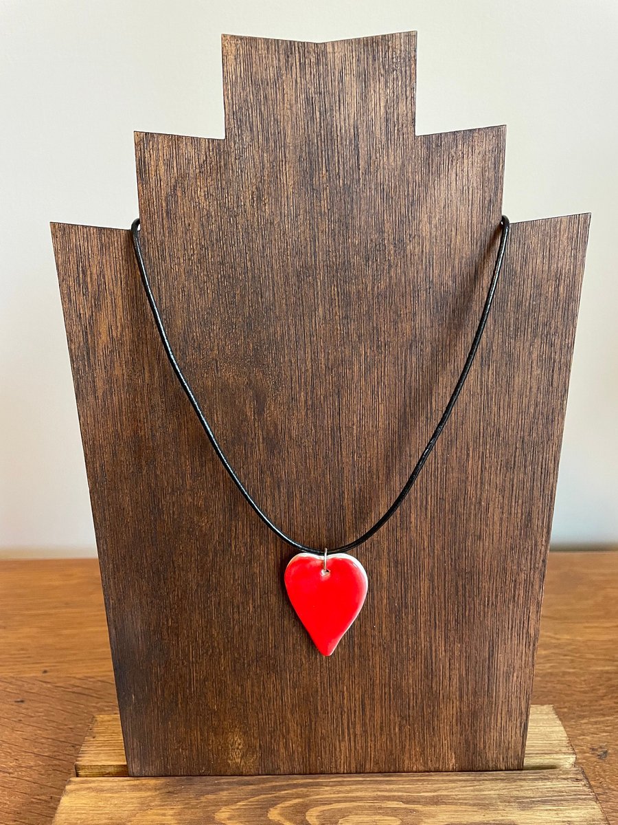 Red love-heart pendants