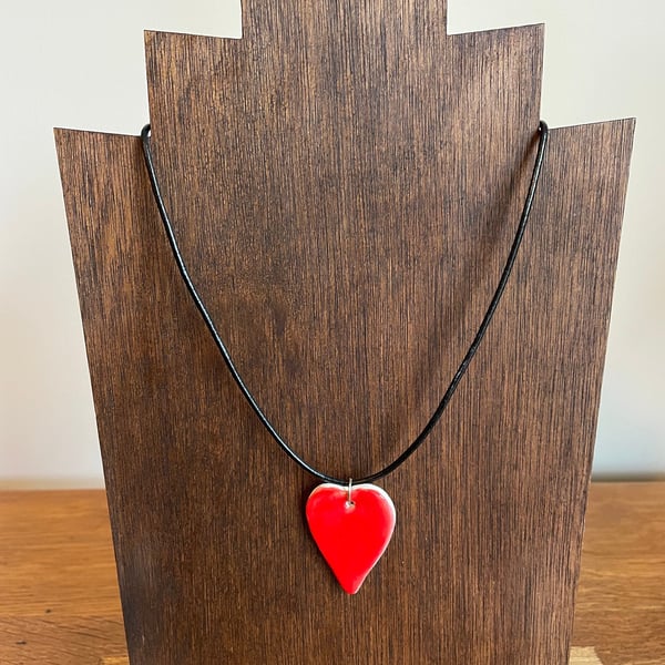 Ceramic love-heart pendants