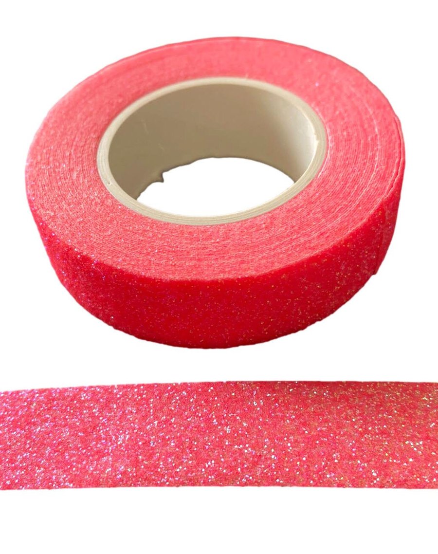 Shocking Pink Glitter Sparkle Washi Tape UK Quality Masking Tape Crafts Eco Frie