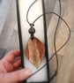 Ceramic Lime Leaf Pendant Necklace. - Image 1