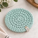 Handmade Crochet Cotton Single Coaster, Boho Table Mat Housewarming Gift,  