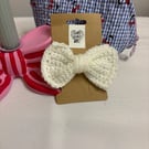 White Sparkle Hair Bow 