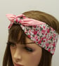 Self tie cotton hair scarf, head wrap, top knot hair tie, hair band - Image 3