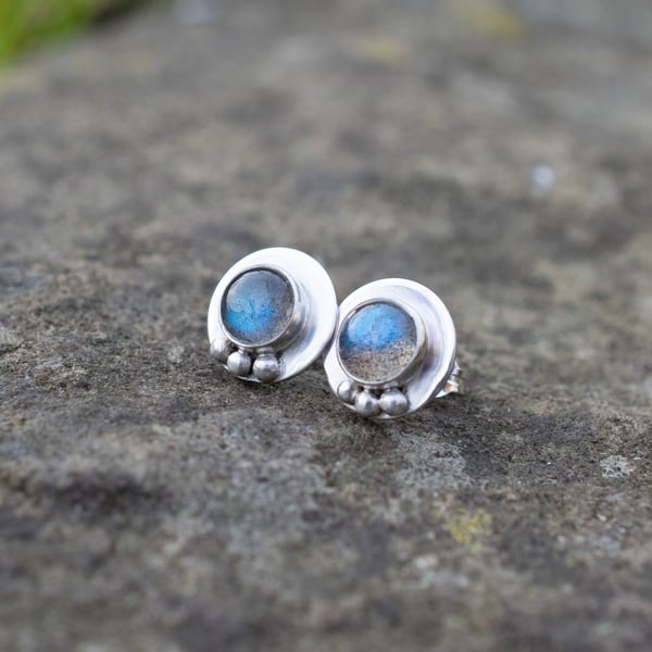 Labradorite Gemstone Sterling Silver Earrings