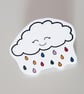 Retropins - Kawaii cloud with rainbow rain plastic pin - Image 2