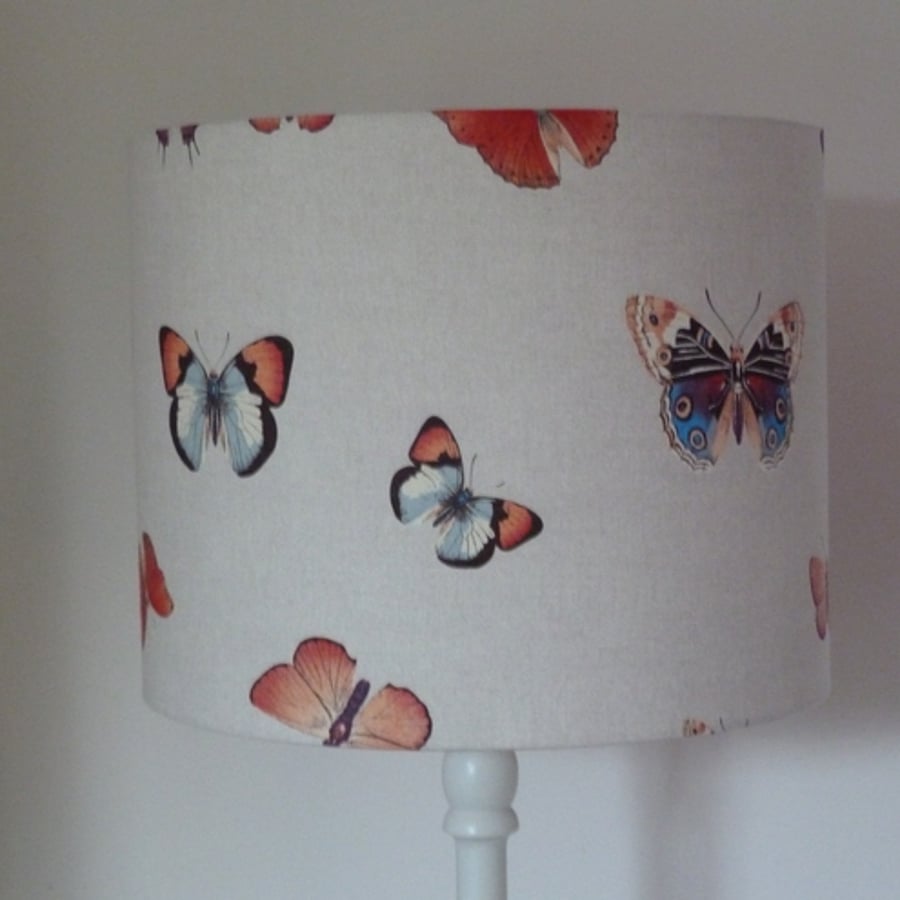 "Butterfies"  Large drum lampshade for standard lamp