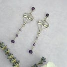 Dragonfly heart earrings 