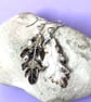 Fine silver oak leaf earrings 