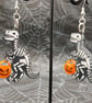 Trick or Treat T-Rex Halloween Dinosaur Earrings - Image 2