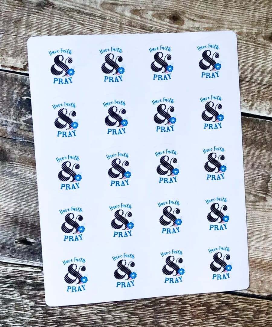 Christian faith stickers sticker sheet circle shaped