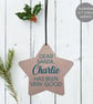 Personalised Bauble Star Dear Santa Christmas Wooden Tree Decoration - Image 1