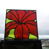 Sunburst Lily Stained Glass Panel