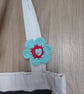 Crochet Flower Brooch - Blueish Heart - Image 2