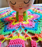Large, bright crochet mandala doily table mat - Image 5