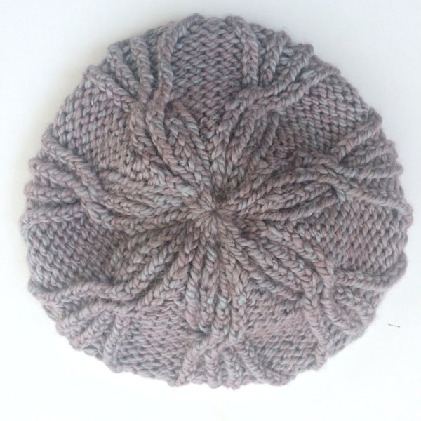 Flower Cable Hat Knitting Pattern