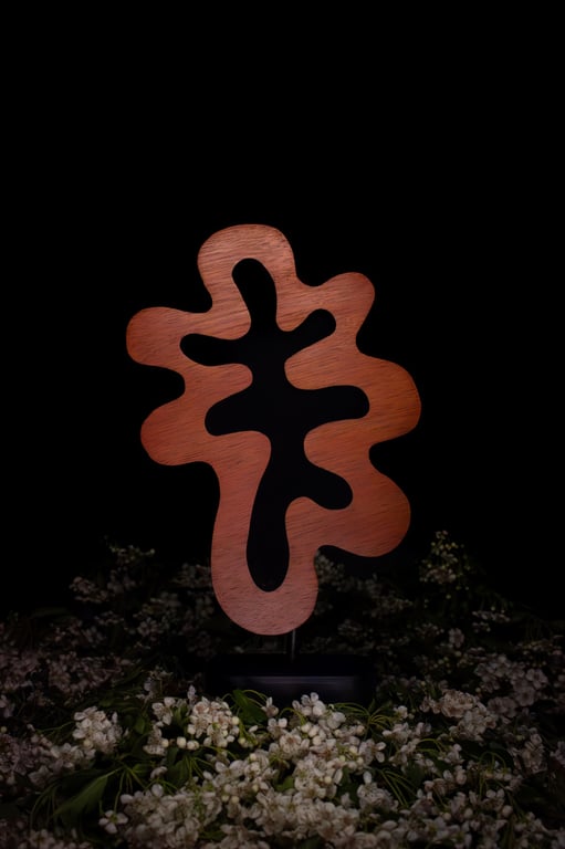 "Undulate" - abstract sapele wooden sculpture 
