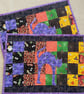 Halloween Cat Placemats Set of 2 Quilted Cotton Table Mats Patchwork
