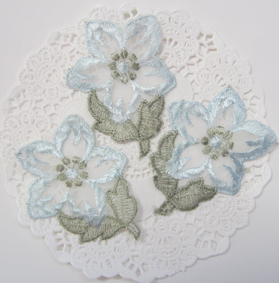 3 Sew On Flowers