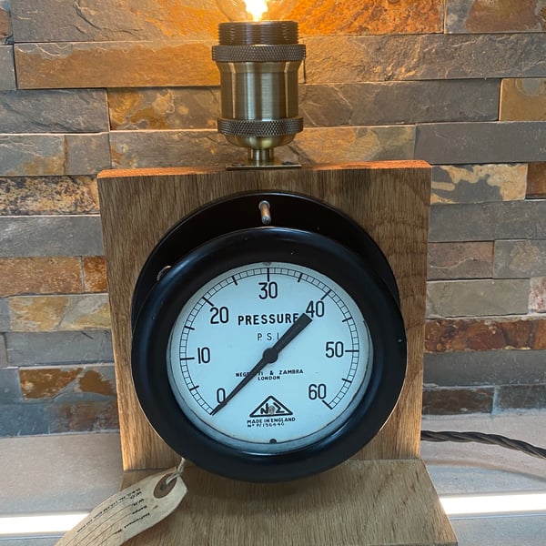 Negretti and Zambra Vintage (1950s) NOS pressure dial desk lamp