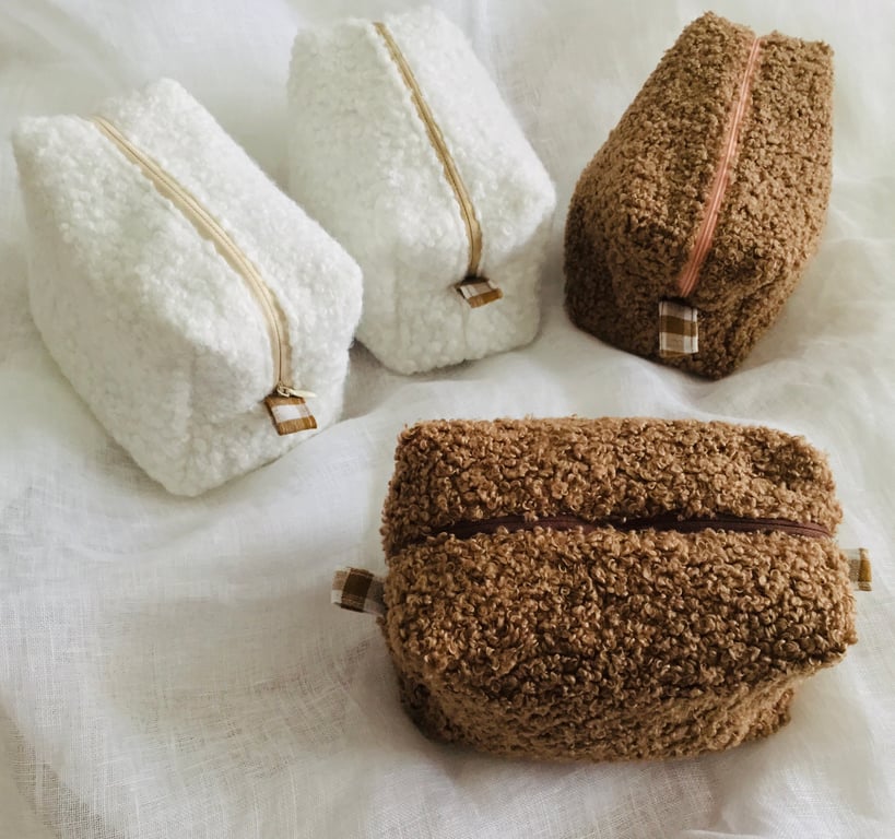 Faux Shearling Toiletry Bag Make Up Bag 