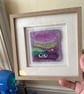 Needle felt picture and matching brooche moorland scene with sheep and heather  - Image 5