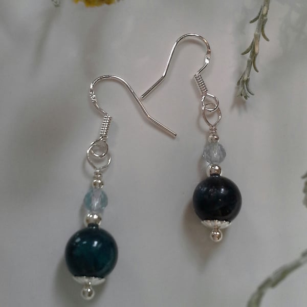 Apatite & Sky Blue Topaz Sterling Silver Earrings