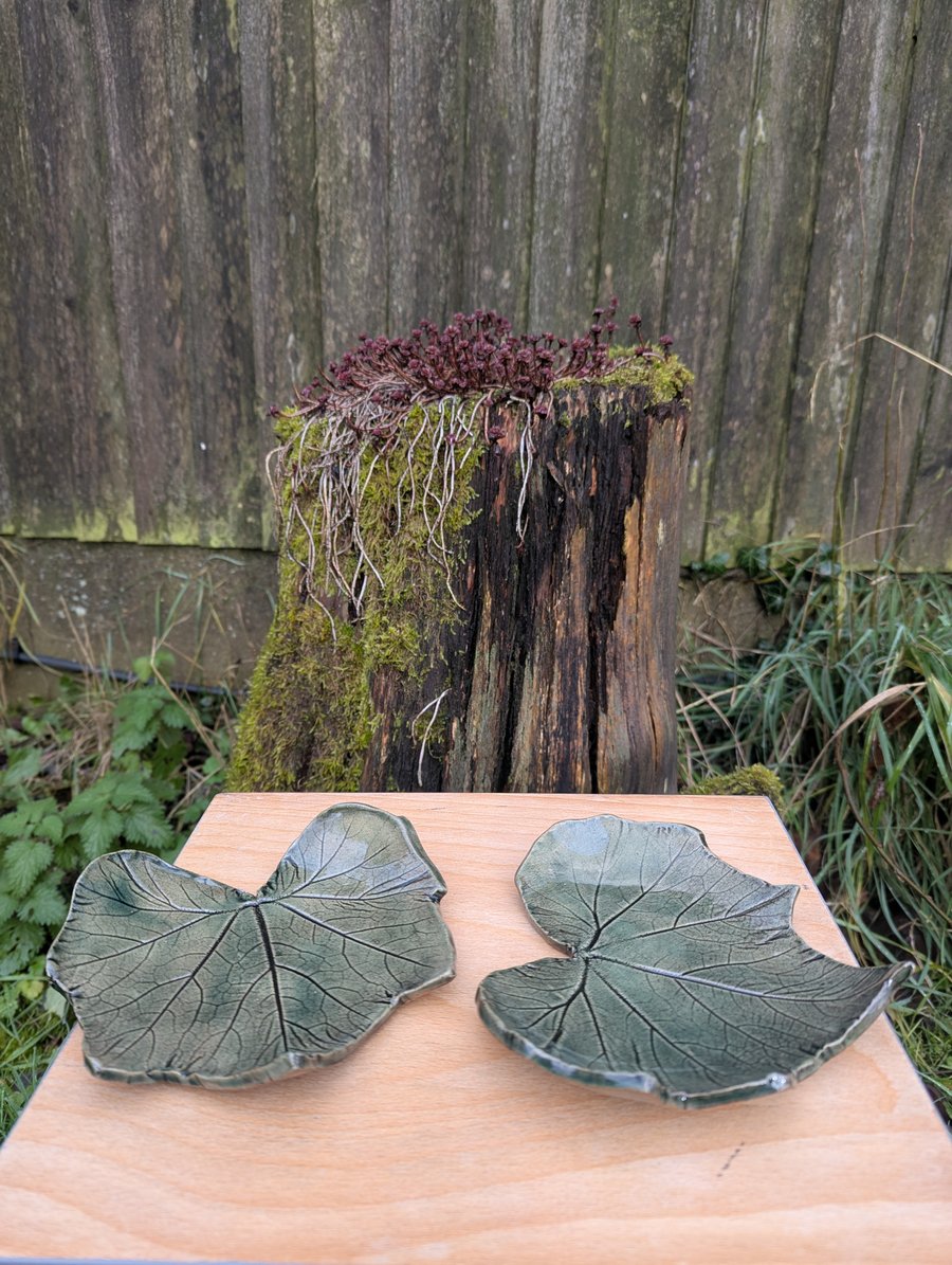Handmade small leaf plate trinket dish