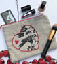 Linen Appliqued Zip Pouch - Image 1