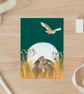 Blank card all occasions hare owl wildlife  - Image 2