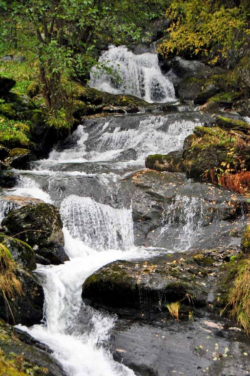 Waterfall Flamsdalen Valley Flam Norway Photograph Print