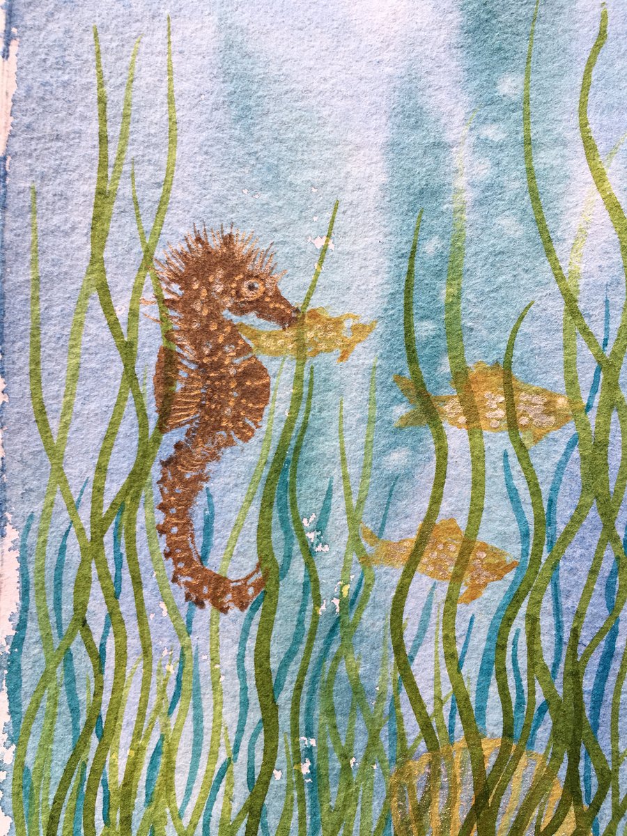 Tiny seahorse original art 