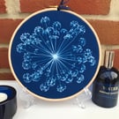 Original Gift, Cyanotype Botanical Art in a Hoop.