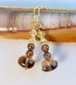 Smoky Quartz Earrings With Yellow Swarovski Crystals - Handmade In Devon - Image 7