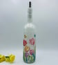 Decoupage bottle light with tulips, summer flowers, floral design - Image 3