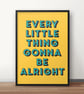 Three Little Birds Lyric Poster Print - Retro Typography Wall Art - Image 3