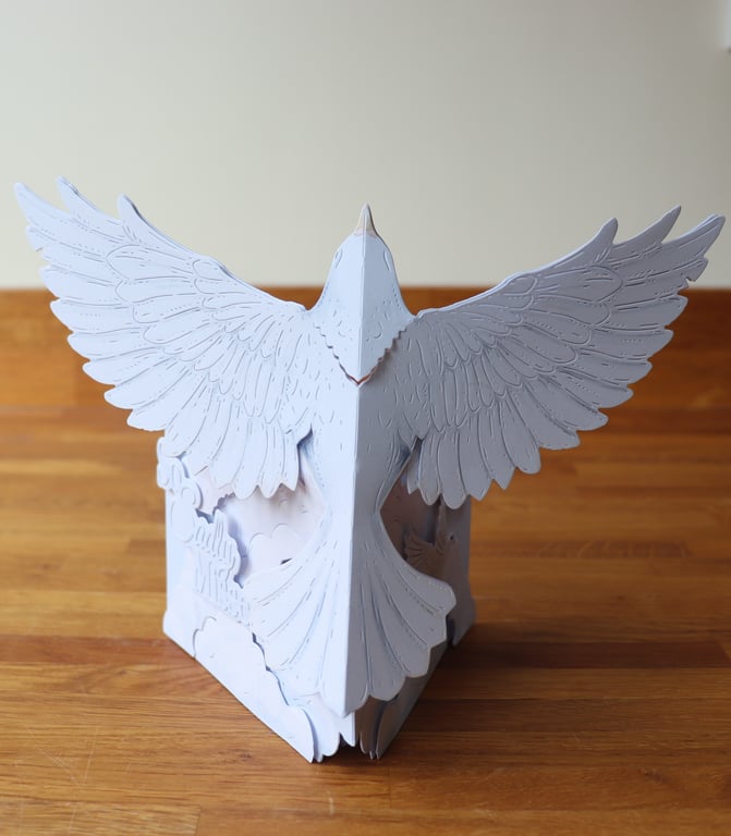 Dove of Peace. Hugged by Wings. 