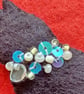 Handmade Black Cat Felt Brooch with Quartz Crystal Chip - Image 2