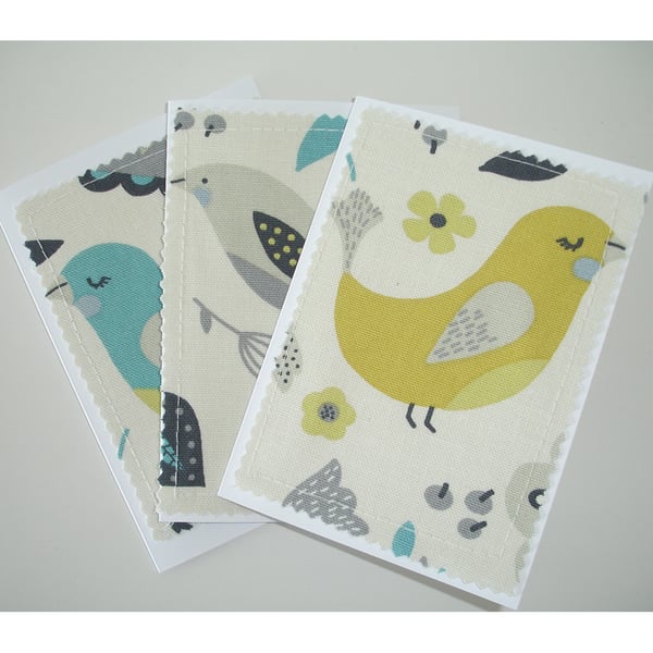 Bird Cards Greetings Card Notelets x 3 Pack of Three