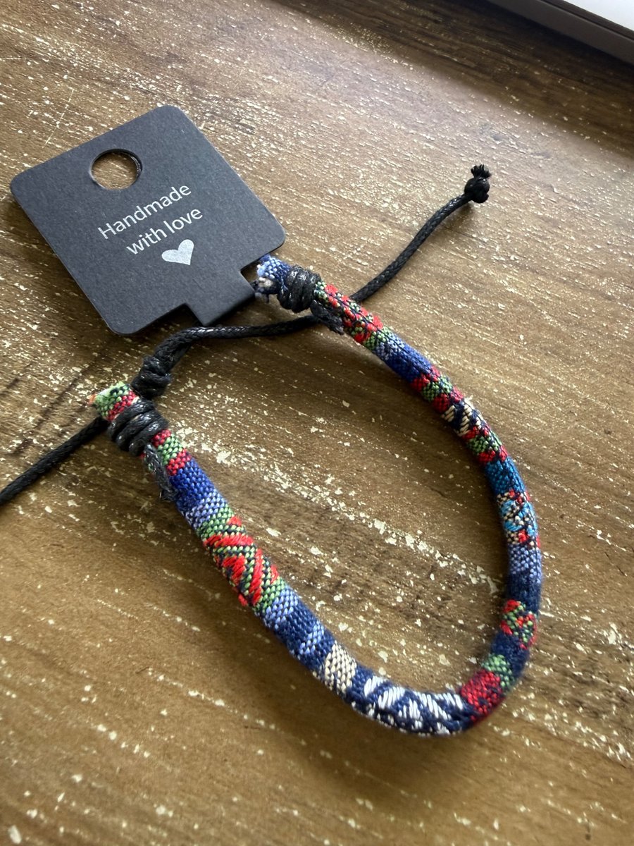 Handmade Multicolor Woven Cord Adjustable Bracelet