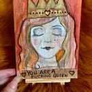 Original painting 6" by 5" with display easel