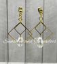 Gold Czech Crystal Geometric Earrings – Handmade Statement Jewellery.