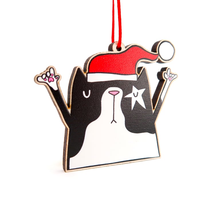 Black and white cat decoration.