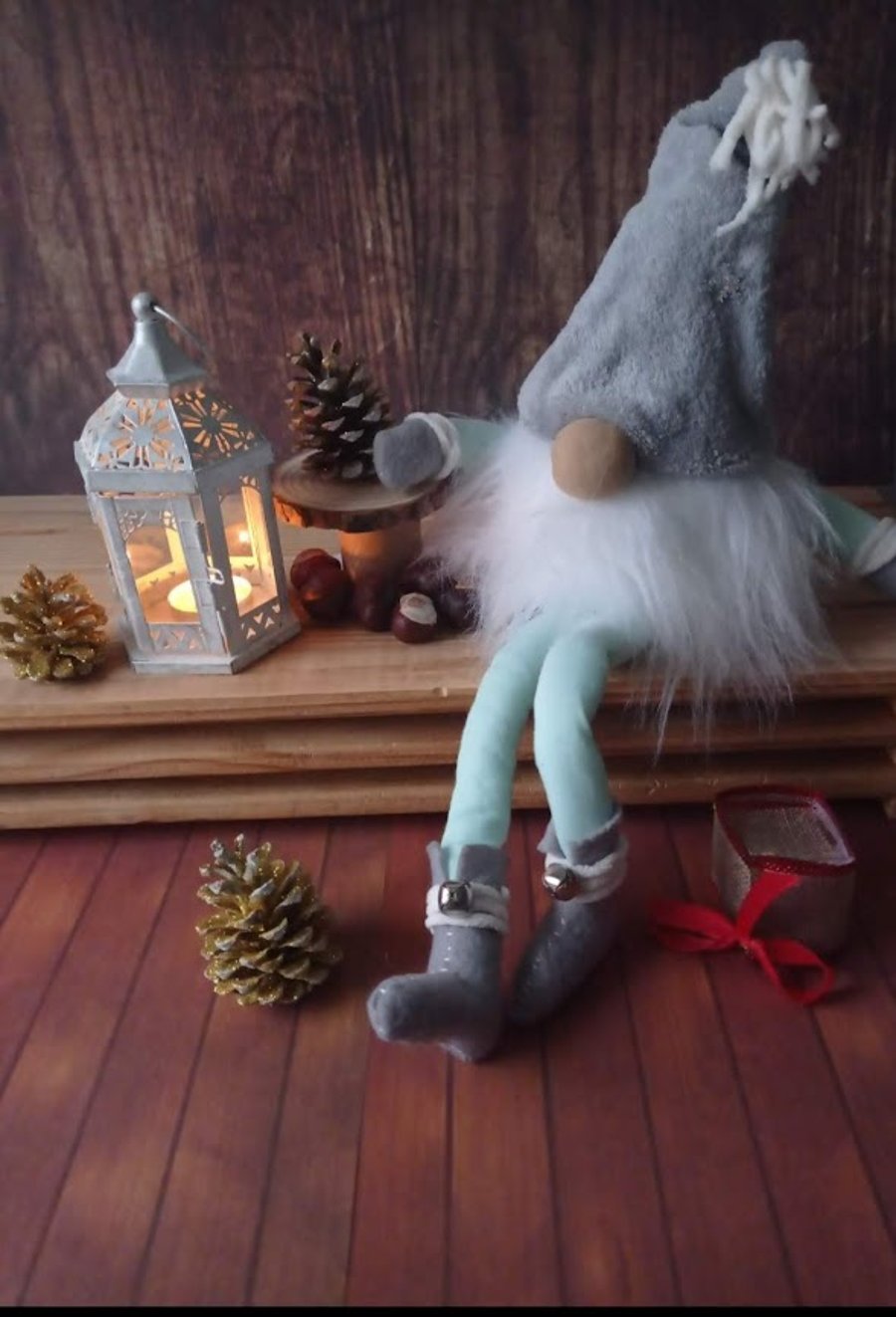 Elroy - Handmade long legs Gnome with bells