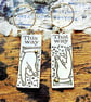 Handmade silver earrings, pointing finger, printmaking, vintage retro look - Image 2