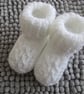 Newborn Patterned White Baby Booties