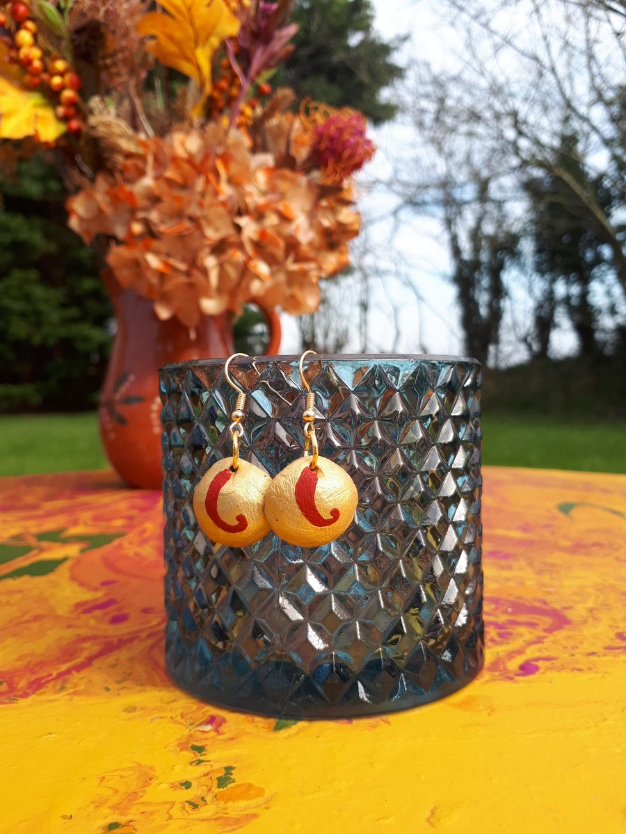 Handmade Vintage Style Clay Dangle Earrings