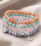 Sunstone Bracelet Personalised with Initial, Natural Sunstone Healing Crystal Br - Image 3